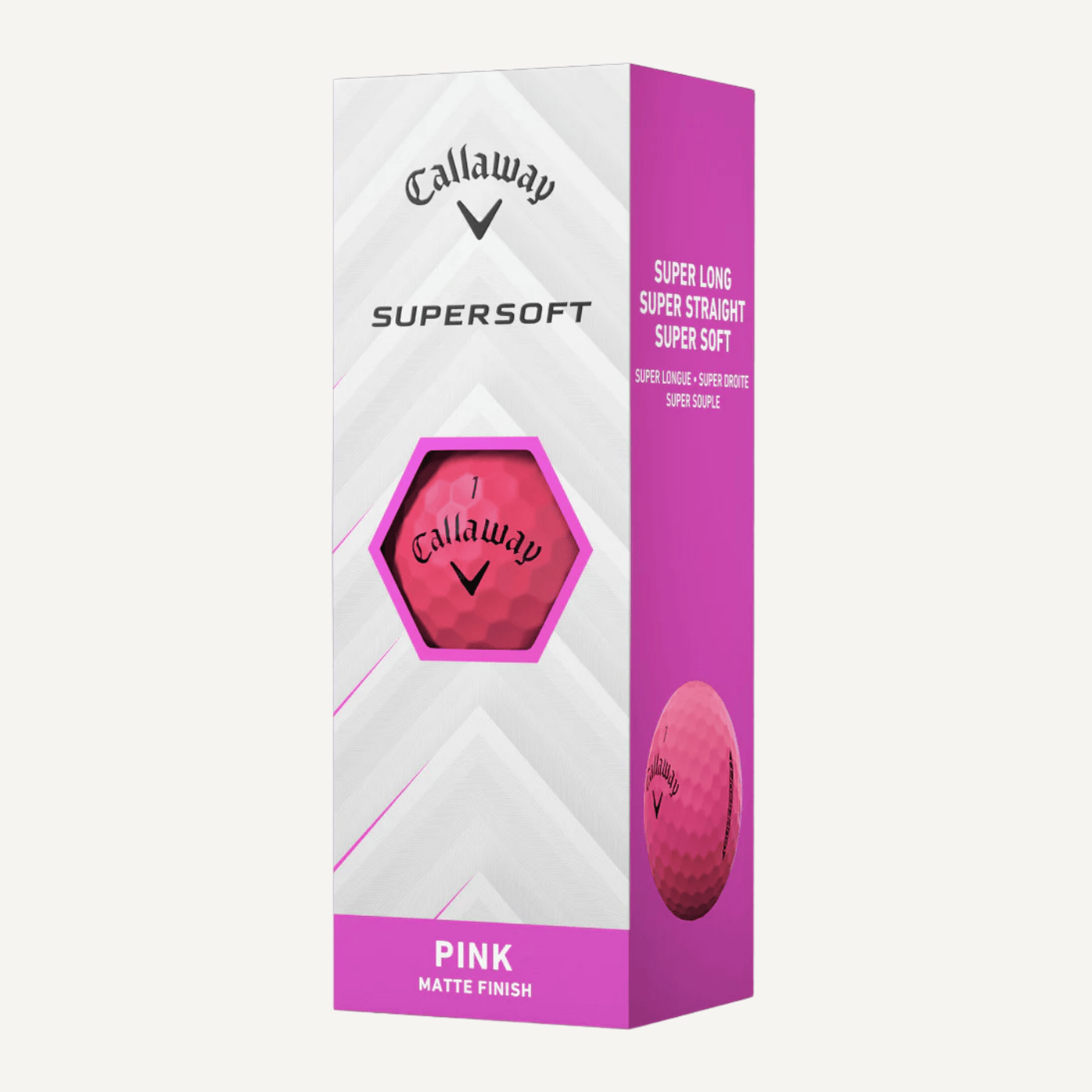 golfbolde med tekst - callaway supersoft pink - supergolf.dk Golfbolde Med Tekst - Callaway SuperSoft Pink - Billede 1